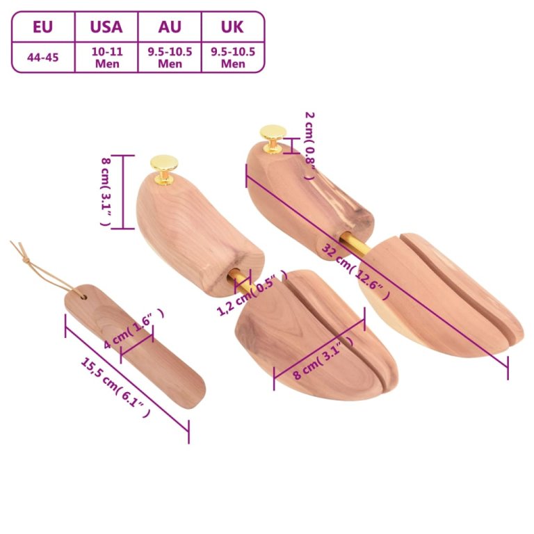 tömör cédrusfa cipőtágító cipőkanállal EU 44-45