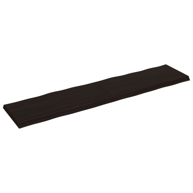 sötétbarna kezelt tömör asztallap 220x50x(2-6) cm