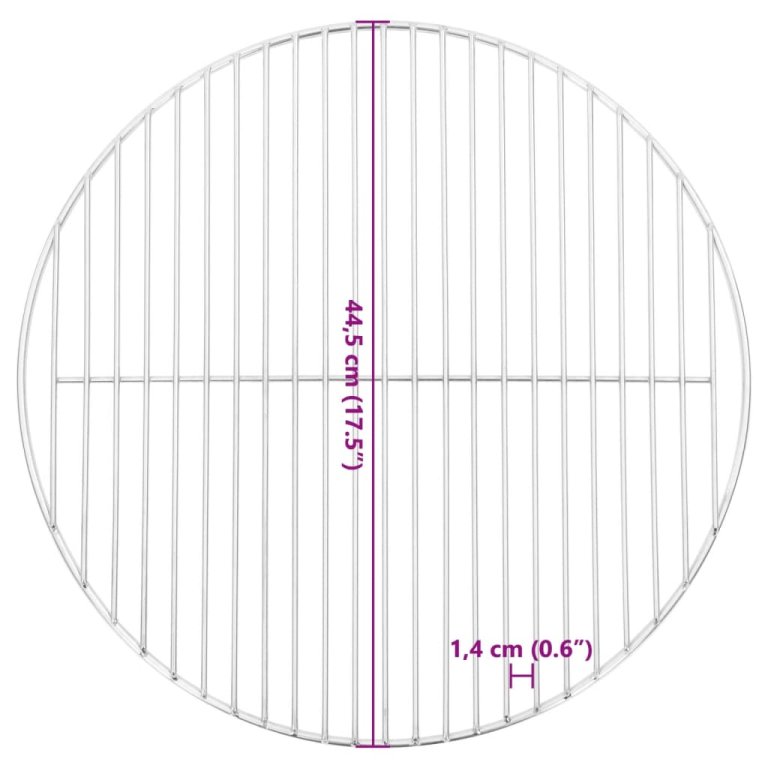 kerek 304 rozsdamentes acél BBQ grillrács Ø44,5 cm