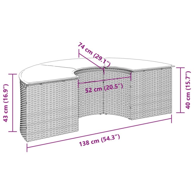 fekete polyrattan kerti lábtartó párnával