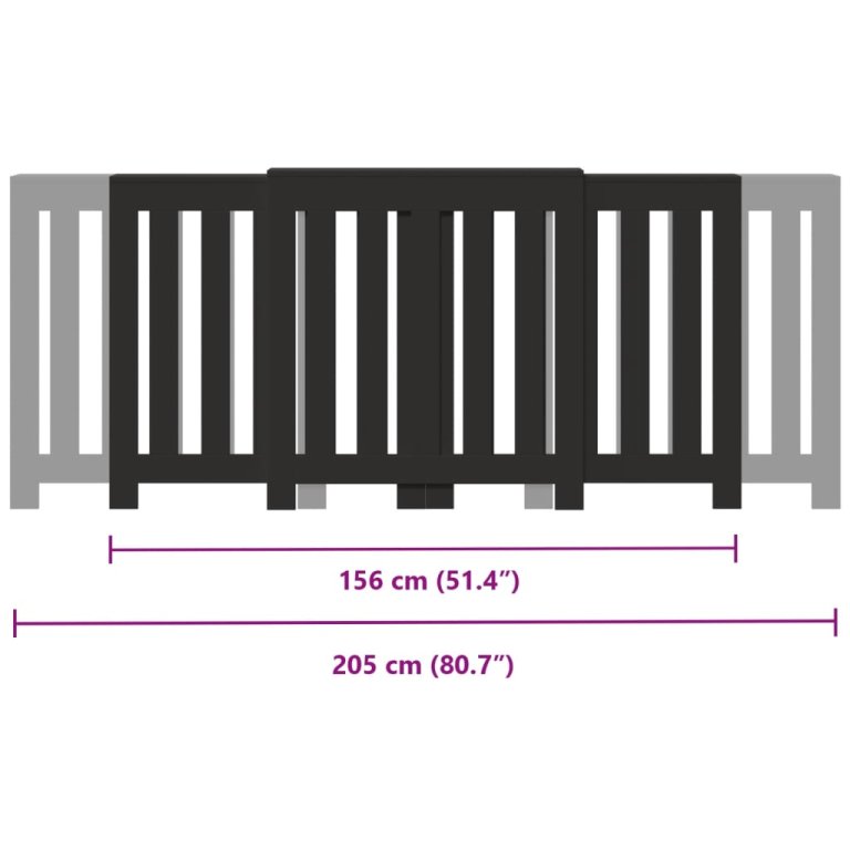 fekete szerelt fa radiátorburkolat 205 x 21,5 x 83,5 cm