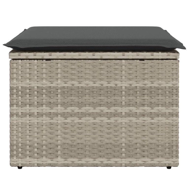 világosszürke polyrattan kerti szék párnával 55 x 55 x 37 cm