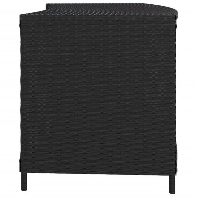 2 db fekete polyrattan tárolópolc