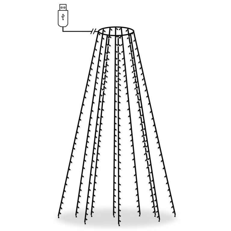 karácsonyfa-fényfüzér 250 kék LED-del 250 cm