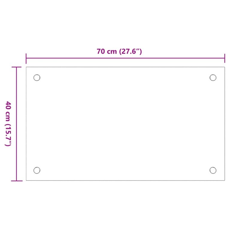 2 db fekete edzett üveg konyhai falburkoló 70 x 40 cm