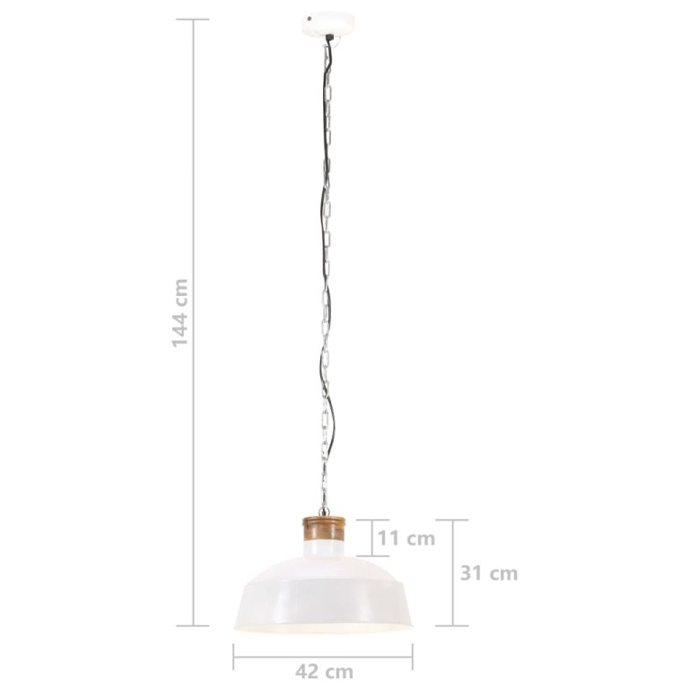 fehér ipari függőlámpa 42 cm E27