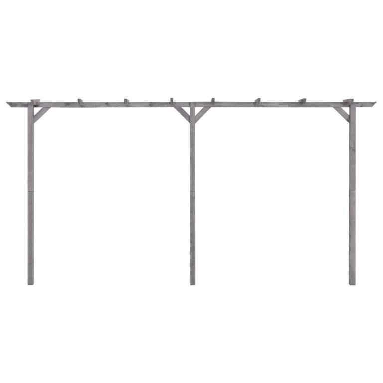 szürke impregnált fenyőfa kerti pergola 400 x 40 x 205 cm