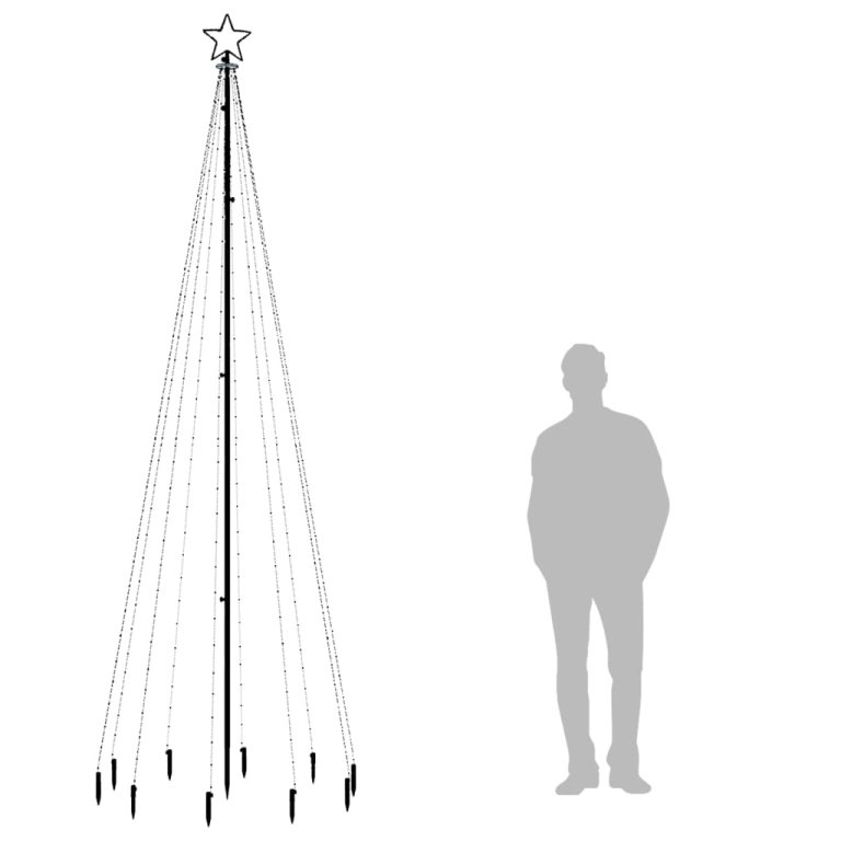 színes fényű karácsonyfa tüskével 310 LED-del 300 cm