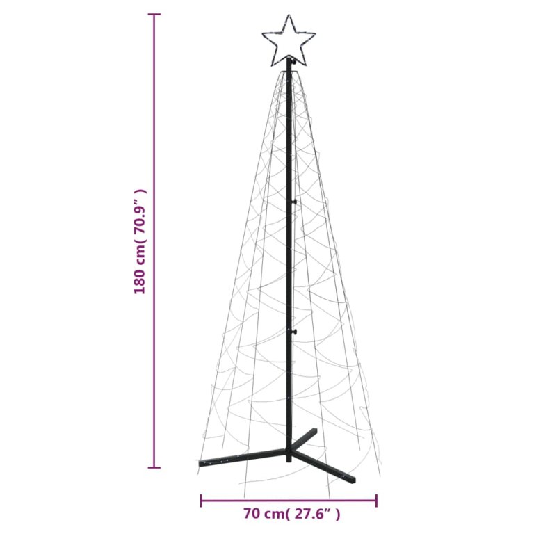 kúp alakú karácsonyfa 200 hideg fehér LED-del 70 x 180 cm