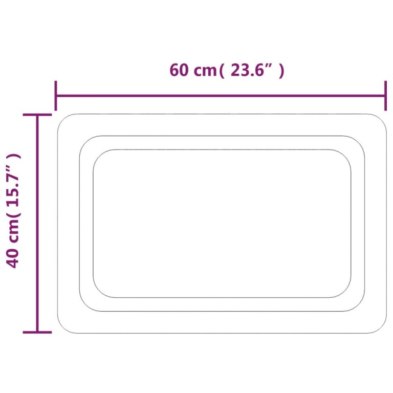 LED-es fürdőszobatükör 40x60 cm