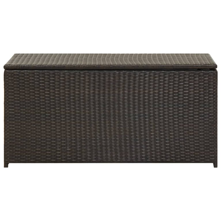 barna polyrattan kerti tárolóláda 100 x 50 x 50 cm