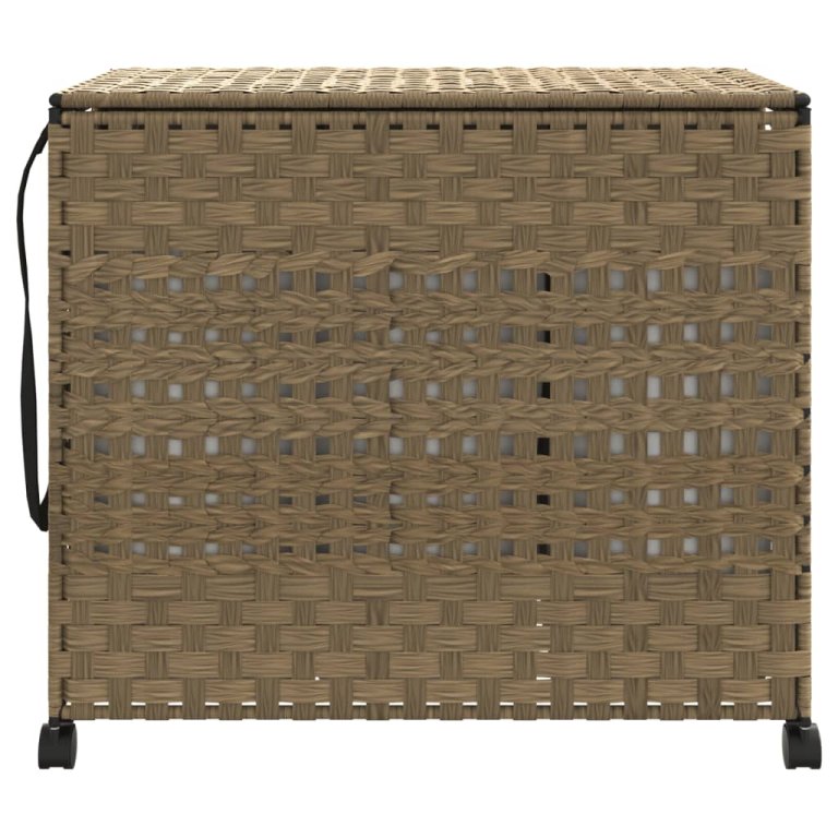 rattan szennyeskosár kerekekkel 66x35x60 cm