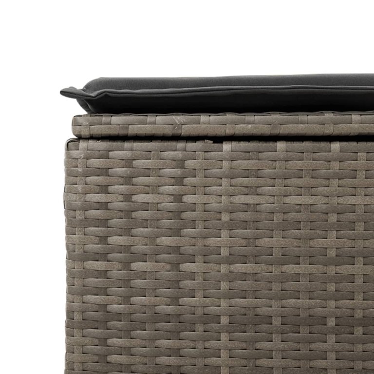 szürke polyrattan kerti szék párnával 55 x 55 x 37 cm