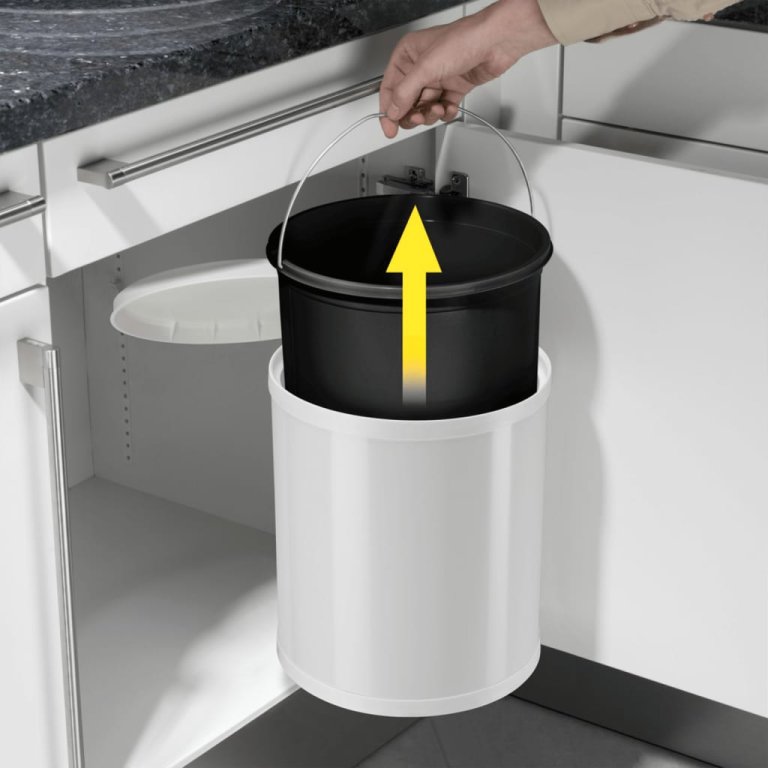 Hailo Compact-Box M-es méretű fehér szekrény kuka 15 L