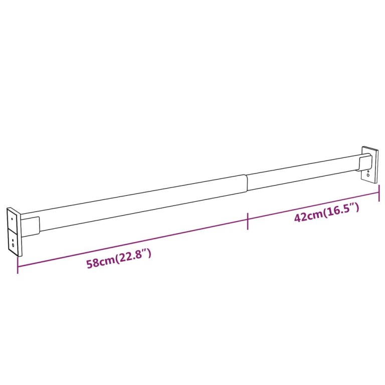 4 db ezüst teleszkópos gardróbsín 58-100 cm