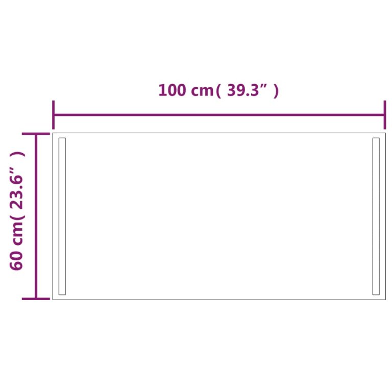 LED-es fürdőszobatükör 100x60 cm