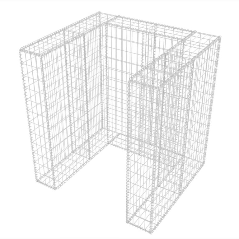 acél gabion 1 db gurulós kukához 110 x 100 x 120 cm