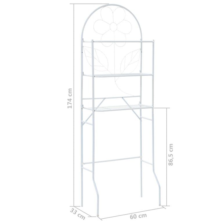 fehér WC feletti tárolóállvány 60 x 33 x 174 cm