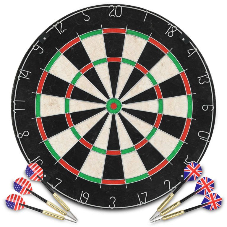 szizálból készült professzionális darts tábla 6 nyíllal