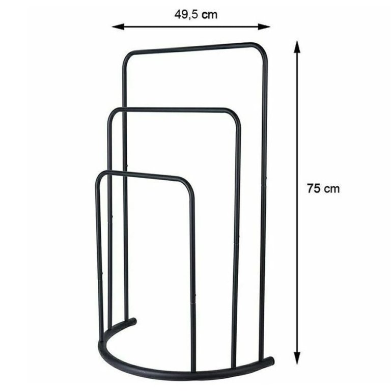 Bathroom Solutions fekete fém álló törülközőtartó 49,5 x 75 cm