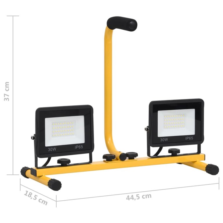 meleg fehér fényű LED-es reflektor fogantyúval 2 x 30 W