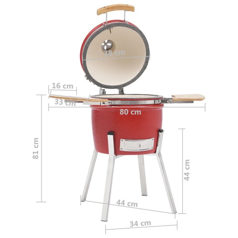 Kamado kerámia füstölővel kombinált grillező 81 cm