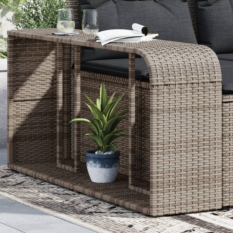 2 db szürke polyrattan tárolópolc